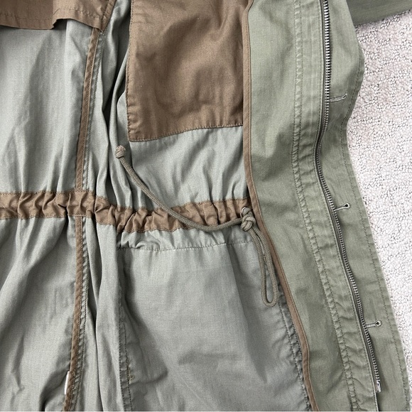 J Crew Factory Jacket Women M Utility Full Zip Hooded Big Pockets Olive Green - Picture 8 of 11